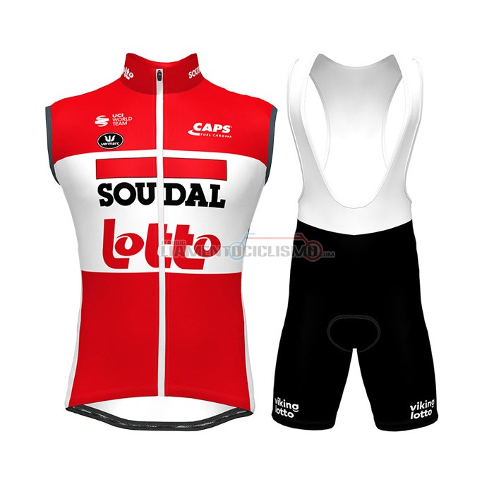 Gilet Antivento Lotto Soudal Manica Corta 2022 Rosso